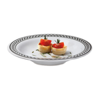 Thumbnail image #1 for G.E.T. Diamond Chexers B-139-X Melamine Bowl, 13 oz, 9-1/4" Round, White with Black Checkerboard Rim Dozen Case of 2 Dozen
