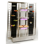 Thumbnail image #2 for Eastern Tabletop G187AC Acrylic Grandstand Shelf, 18 x 7 in, Stainless Steel Frame, Guard Protected, 2 Battery-Operated LED Lights