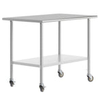 Thumbnail image #1 for Flash Furniture NH-WT-3048-CAS-GG Portable Stainless Steel Prep and Work Table, 48"W x 30"D, 18-Gauge Top, Galvanized Undershelf