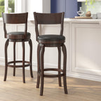 Thumbnail image #2 for Flash Furniture ES-NT2-29-ESP-GG 29" Swivel Pub Barstool, Open Back, Padded Upholstery, Bowed Wood Frame, Espresso/Black