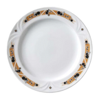 Thumbnail image #1 for Vertex China Palm PA-21-NV 12-Inch Round Porcelain Plate, Medium Rim, Embossed, Bright White 1 Dozen