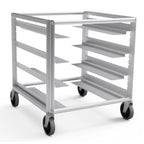 Thumbnail image #1 for Lockwood Manufacturing RR29-UA4 Counter-Height Aluminum Pan Rack, Open Sides, 4-Pair Adjustable Slides, 6" Centers, 5" Casters
