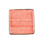Thumbnail image #1 for CAC China TUS-SQ8-CRL Square Porcelain Plate, 8-1/4 in, Curved Edge, Coral Reactive Glaze Case of 2 Dozen