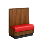 Thumbnail image #1 for ATSMFG ATS AT&S-ASD-KR42-BB GR8 Karender Deuce Booth, single, 30" long x 42" high, Beadboard back, Upholstery and foam fitted over a computer-cut