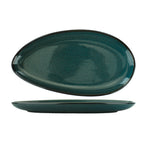 Thumbnail image #1 for International Tableware Luna LU-14-MI Oval Stoneware Platter, 12-1/2" x 6-1/2", Midnight Blue Reactive Glaze 1 Dozen