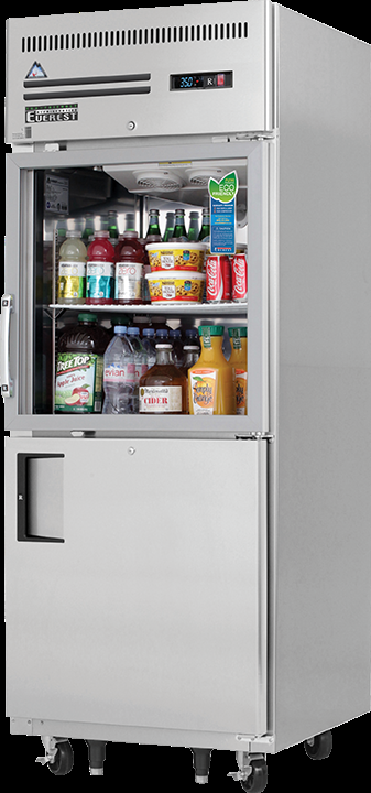 Product image #5 for Everest Refrigeration EGSH2 One-Section Reach-In Refrigerator with Glass and Solid Half Doors, 23.0 Cu. Ft., Top-Mounted Self-Contained, 115V