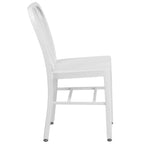 Thumbnail image #2 for Flash Furniture CH-61200-18-WH-GG White Galvanized Steel Outdoor Chair with Vertical Slat Back