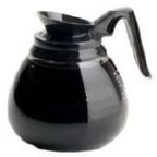 Thumbnail image #1 for Bloomfield (Middleby) REG8906BL24 Regular Glass Coffee Decanter with Black Handle, No Logo/Imprint Case of 24