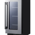 Thumbnail image #1 for Summit Commercial ALBV15 Undercounter Glass Door Beverage Center, 2.3 cu. ft., Black, Reversible Door