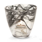 Thumbnail image #1 for Hollowick/Steelite Wysp 6806BK Liquid-Wax Votive Holder, Black Glass, 3-1/2"H x 3-3/4" Diameter