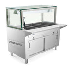 Thumbnail image #1 for USR Brands Prepline GSTC48-3S-LT Gas Hot Food Steam Table, 48 in, 3-Well, Lighted Sneeze Guard, Enclosed Base