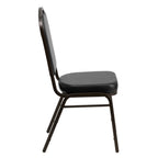 Thumbnail image #2 for Flash Furniture Hercules FD-C01-GOLDVEIN-BK-VY-GG Stacking Banquet Chair, Black Vinyl Upholstery, Gold Vein Frame
