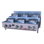 Thumbnail image #1 for Royal Range of California Flex-System ORSU-424 Gas Countertop Four-Burner Step-Up Wok Range with 9-3/4" Stainless Steel Wok Ring