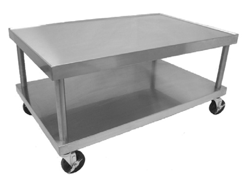 Product image #4 for Wolf 49" W x 30" D Stainless Steel Equipment Stand with Marine Edge, Undershelf, and 5" Casters