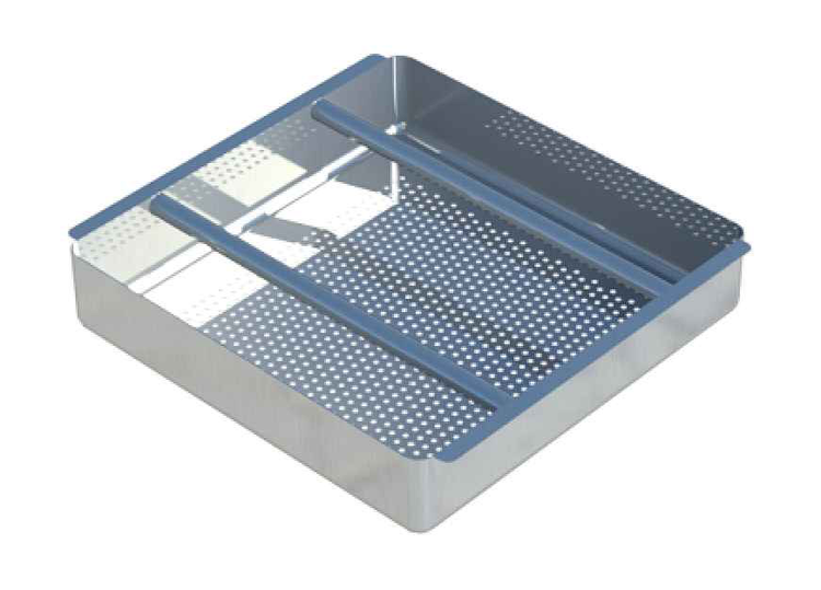 Product image #4 for Perforated Stainless Steel Pre-Rinse Basket for Dish Tables