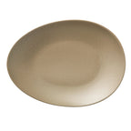 Thumbnail image #1 for Libbey Driftstone DRI-8-S Porcelain Oval Coupe Plate, 13-3/4" x 10-1/8", Satin Matte Sand Finish