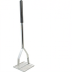 Thumbnail image #1 for AllPoints Foodservice Parts & Supplies 2261102 Bean Masher, 6" Square Head, 5/16" Wire Spacing, 24-3/8" Long, Nickel Plated