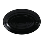 Thumbnail image #1 for CAC China Tango TG-34-BLK Porcelain Oval Platter, Embossed Rim, Black, 9-5/8"L x 6-1/2"W x 1"H Case of 2 Dozen