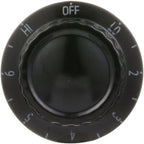 Thumbnail image #1 for AllPoints Foodservice Parts & Supplies Mavrik 221166 Infinite Switch Control Knob, Black with White Numbers, 2-Inch Diameter