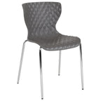 Thumbnail image #1 for Flash Furniture LF-7-07C-GRY-GG Stackable Chair, Gray Plastic Seat and Back, Chrome Frame