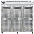 Thumbnail image #1 for Continental Refrigerator 3RNSSPTHD-GD-SD 3-Section Pass-Thru Reach-In Refrigerator, Glass/Solid Doors, Top-Mounted Self-Contained, Stainless Steel