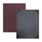 Thumbnail image #1 for Risch Iridescent IRI-1V 8.5X11 Padded Shimmer Faux-Leather Menu Cover, 8-1/2 x 11 in, Single 1-View, Black Card Case of 25