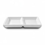 Thumbnail image #1 for G.E.T. Zen - EGS JW521-W Rectangular 2-Compartment Melamine Sauce Bowl, 4 oz, White Case of 6