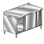 Thumbnail image #1 for AERO Manufacturing 3TSSOD-30120 Enclosed Stainless Steel Work Table with Sliding Doors, 16-Gauge 304 Top, 120"W x 30"D