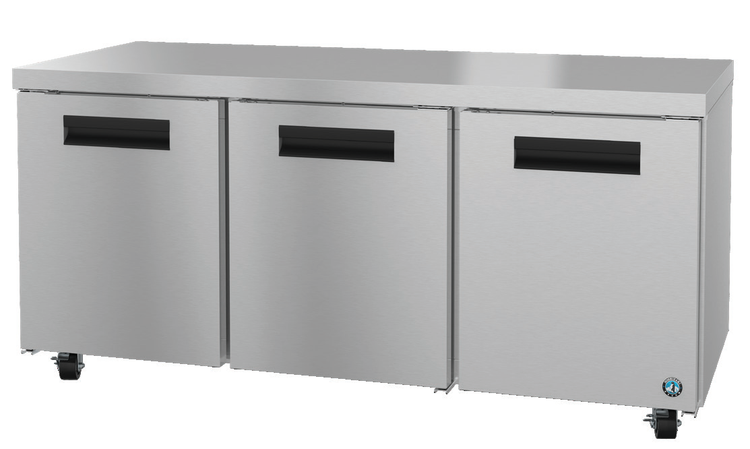 Product image #5 for Hoshizaki Steelheart UR72B Three-Section Undercounter Refrigerator, 72-Inch, Solid Doors, Self-Contained Rear-Mounted