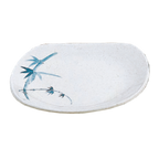 Thumbnail image #1 for Thunder Group Blue Bamboo 1203BB Oblong Melamine Platter, 6" x 5-1/2" Case of 12 Dozen