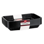 Thumbnail image #1 for TableCraft Products Grande C1079BK Rectangular Black Plastic Fast Food Basket, 11-3/4" x 8-1/2" x 1-1/2" Case of 3