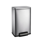 Thumbnail image #1 for Tramontina 81200-500DS 13-Gallon Stainless Steel Rectangular Step Trash Can with Soft-Closing Hinged Lid and Removable Vented Liner