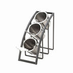 Thumbnail image #1 for Cal-Mil Mission 1747-3-13 3-Tier Sloped Cylinder Condiment Caddy Frame, Black, 7"W x 13"D x 13"H