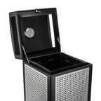 Thumbnail image #2 for Alpine Industries ALP472-40-SIL 40-Gallon Silver Steel Trash Container with Lid, Ashtray, and Plastic Insert