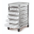 Thumbnail image #1 for Omcan Trento 48678 Trolley, 5-tier, 23.6" x 15.75" (600 x 400 mm), for countertop pasta machines, holds (5) pasta trays, stainless steel