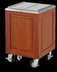 Thumbnail image #4 for Architectural Series Mobile Insulated Ice Cart, 200 lb Capacity, Mahogany Wood Exterior, Sliding Stainless Steel Lid