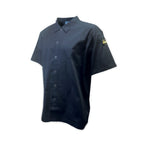 Thumbnail image #1 for Thunder Group CJ810BKM Short-Sleeve Chef Coat, Snap-Button Front, Black Poly/Cotton, Medium Case of 24