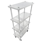 Thumbnail image #1 for IMC/Teddy S-6024-4L Heavy-Duty Louvered Stainless Steel Shelving System, 4 Shelves, 60"W x 24"D x 61"H