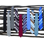 Thumbnail image #2 for Chef Works T0000-SDI-0 Standard Dress Tie, Diagonal Stripe Pattern, 100% Polyester, Silver