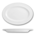 Thumbnail image #1 for International Tableware Phoenix PH-12 Bone China Oval Platter, 10-3/8" x 7-3/8", Wide Rim, Rolled Edge 1 Dozen