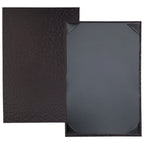 Thumbnail image #1 for Risch Metro METRO-1V 11X17 Single Metallic Hardback Menu Cover, 11 x 17, Black Bonded Leather Spine Case of 25