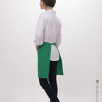 Thumbnail image #2 for Chef Works F28 -KEL-0 Half Bistro Apron, Kelly Green, 19"L x 27.5"W, 65/35 Polyester-Cotton, 1 Pocket