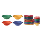 Thumbnail image #1 for G.E.T. Diamond Mardi Gras B-127-MIX Melamine Bowl, 12 oz, 7-1/4 in, Assorted Colors Case of 2 Dozen