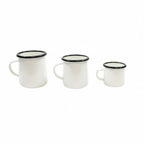 Thumbnail image #2 for TableCraft Products Enamelware 80009 Porcelain-Coated Steel Mug, 12 oz, Creamy White with Black Rim Case of 6