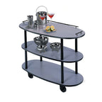 Thumbnail image #1 for Lakeside Manufacturing 36300 Serving Cart, Rounded Oval, 3 Open Shelves, 4" Swivel Casters, 23"D x 44"W x 35"H