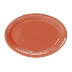 Thumbnail image #1 for Tuxton China Concentrix CNH-0962 Ceramic Cinnebar Oval Coupe Platter, 9-3/4" x 7" Case of 2 Dozen