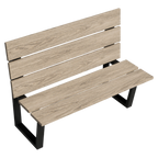 Thumbnail image #1 for ATSMFG ATS AT&S-QAS-PP42 Single Restaurant Booth, 48"W x 42"H, Powder-Coated Steel Frame, Solid Pine Seat and Back