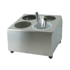 Thumbnail image #1 for Thunder Group SLFC004 Countertop Stainless Steel Flatware Cylinder Holder, 4-Compartment, Rolled Edges Case of 6