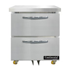 Thumbnail image #1 for Continental Refrigerator Designer Line D27N-U-D Undercounter Refrigerator, 27" Wide, 1 Section, 2 Drawers, Stainless Steel Exterior & Interior