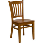 Thumbnail image #1 for Flash Furniture Hercules XU-DGW0008VRT-CHY-GG Restaurant Chair, Vertical Wood Slat Back, Cherry-Finish Beechwood Seat